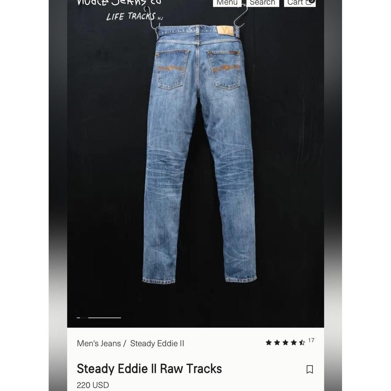 New Mens Nudie Jeans Steady Eddie Ii Raw Tracks Wash Size 31x30 — image 6 of 7